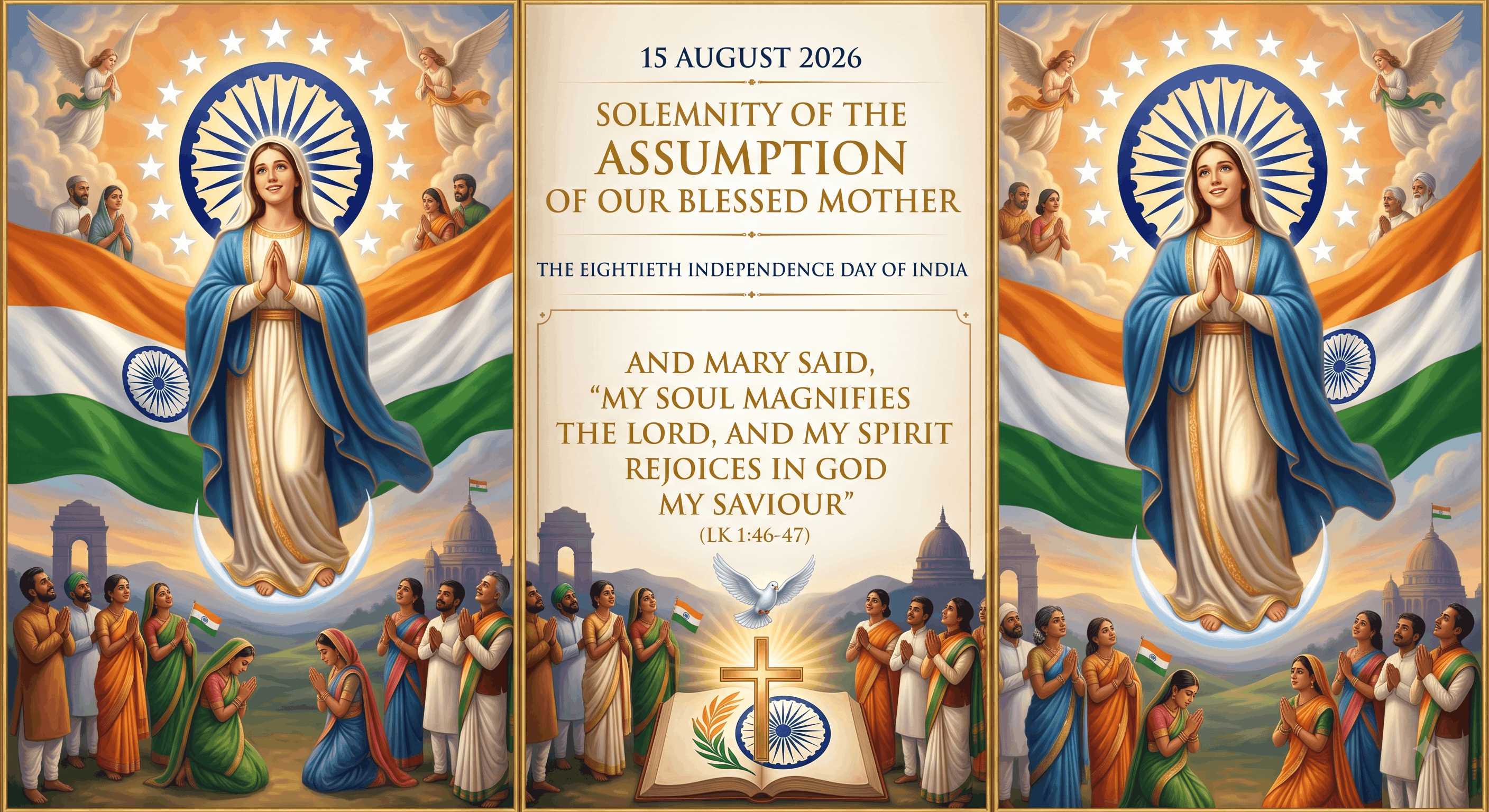 Solemnity of the Assumption of Our Blessed Mother & the 80th Independence Day of India